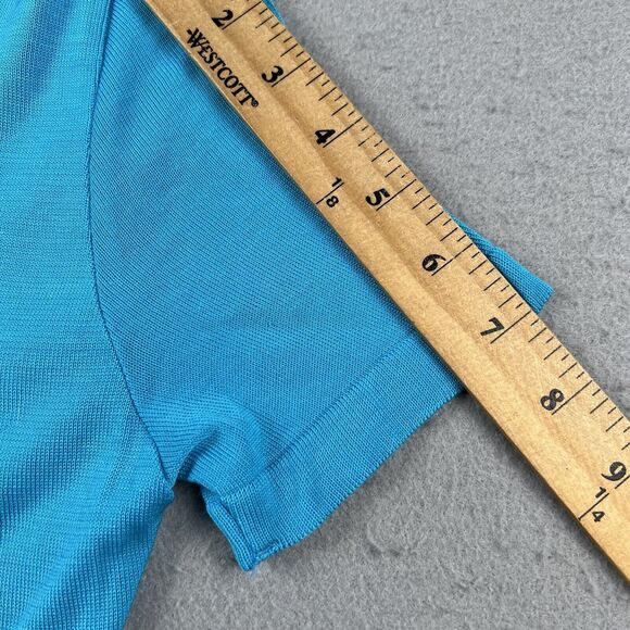Worldly Things By‎ Styltricot Knit Blouse Shirt Womens 6 Light Blue Short Sleeve - Picture 12 of 16